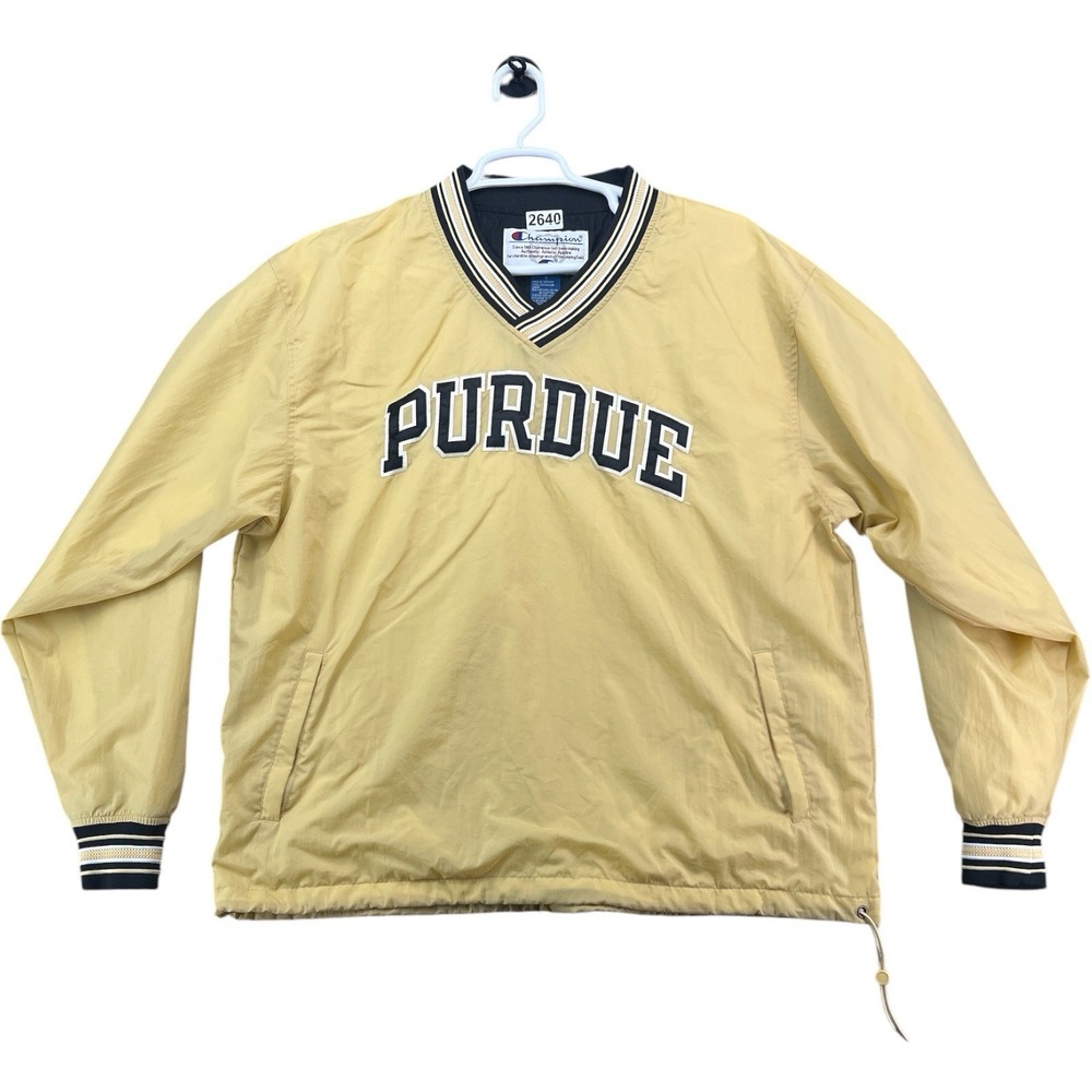 Vintage Champion Purdue Boilermakers Pullover Windbreaker Jacket Men's L Gold